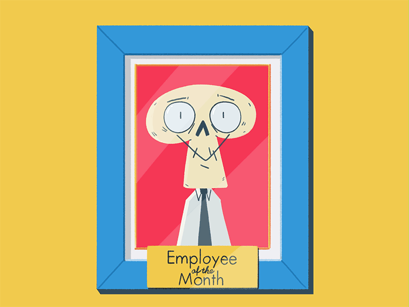 Employee Of The Month 2d amino animation business skeleton cel animation daily employee happy