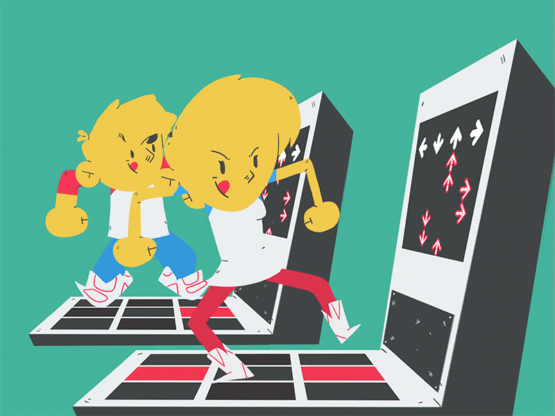 DDR 2d animation arcade cel animation dance ddr loop