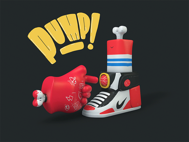 Pump! 365rounds 3d animation basketball daily loop shoes sneakers tennis