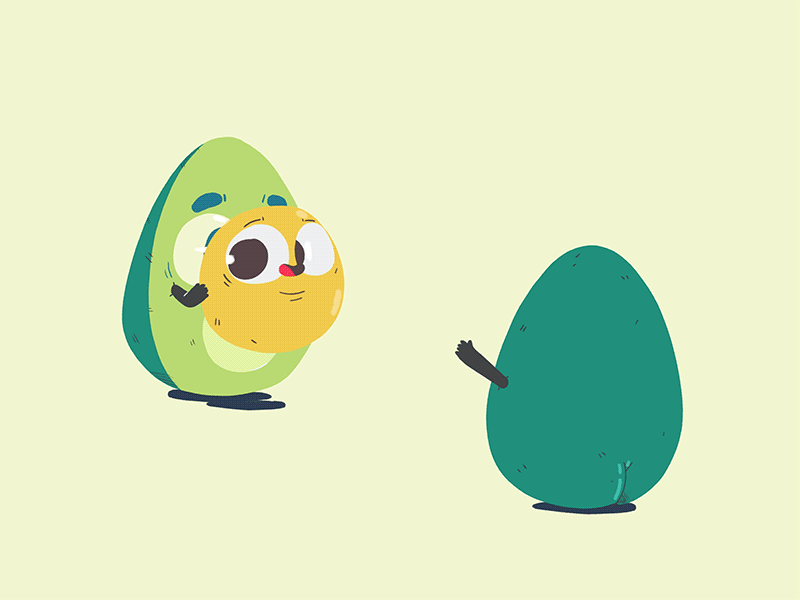 Avocado 2d 365rounds animation character daily gif illustration loop yimbo
