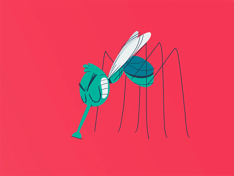 Mosquito 2d 365rounds animation cel animation character daily gif heat illustration loop mosquito sting summer yimbo