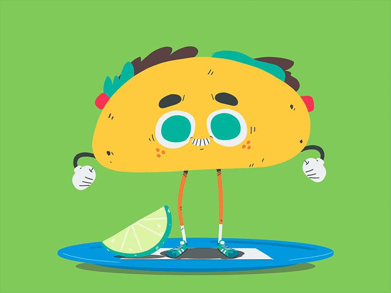 Taco man 2d 365rounds animation character daily gif illustration loop taco yimbo