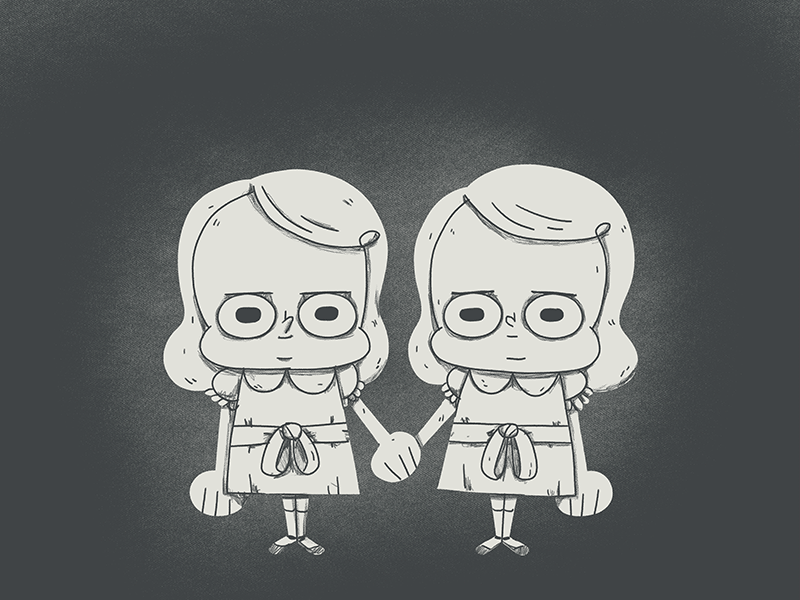 Double 2d 365rounds animation character daily gif girls illustration loop the shinning twins yimbo
