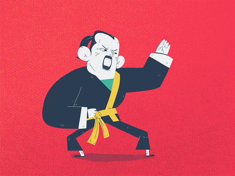 Steven 2d 365rounds animation character daily gif illustration kung fu loop steven yimbo