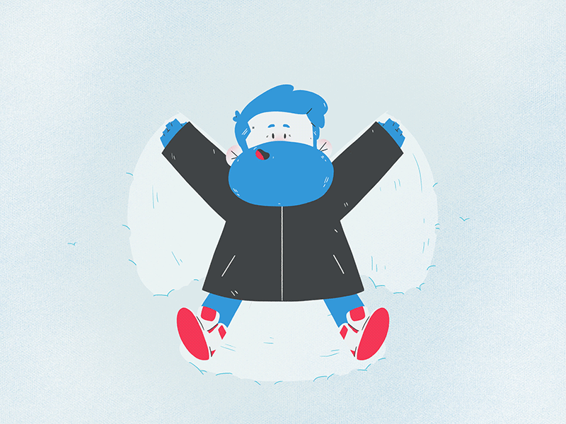 Snow angels 2d 365rounds animation character cold daily gif illustration loop snow yimbo