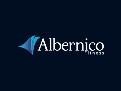 Albernico Fitness Logo abstract albernico art blue body branding creative fitness gain gym icon logo