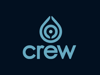 Crew Logo branding clean creative crew dot drop energy icon logo renewable solar worldwide