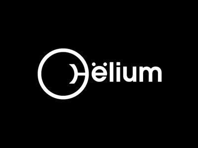 Helium amitspro black chemistry circle creative designer graphic helium ions lab logo white