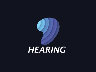 Hearing logo amitspro blue creative ear ears hear hearing icon logo sale wave