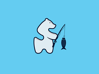 Fishing Adventures Concept 1 adventure bear concept creative fish fishing logo negative space water polar travel trip