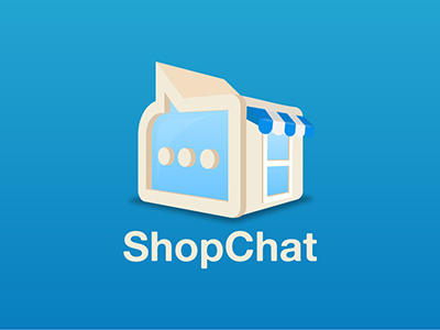 Shopchat Unused Logo Concept blue branding chat creative design icon illustration logo mark market online sale shop shopchat store talk unused