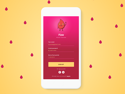 Flow App dailyui signup screen