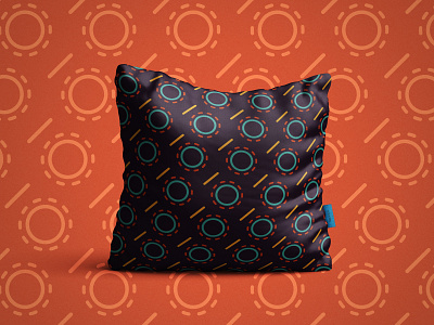 Pattern Pillow circles design orange pattern pattern design pillow vector