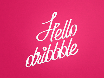 Hello Dribbble Lettering custom debut dribbble first shot hello invite itallic lettering thanks