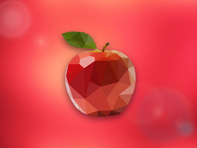 Low Poly Apple Design 3d apple geometric geometry low poly polygon traingle