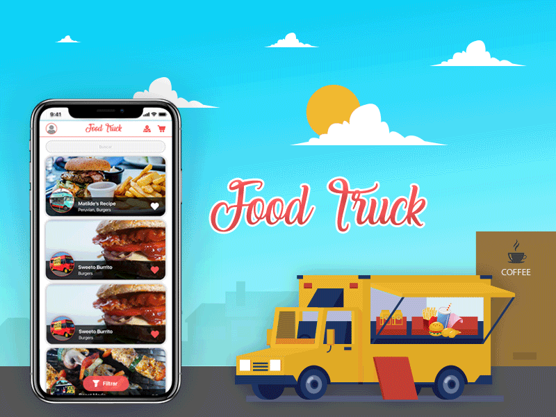 Catch your meal delivered to your doorstep with FoodTruck Apps deliveryapp foodapp foodappscreen mobileapp ui ux