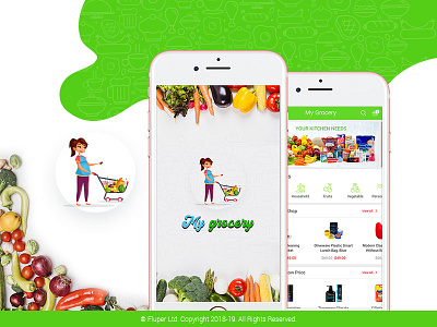 My Grocery: get grocery at your doorstep animation app design app icon branding designing illustration typography ui pack ux vector