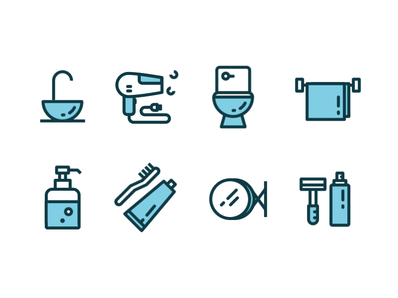 Bathroom Icons animation bathroom icons