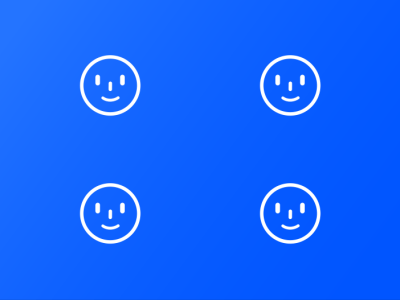 Face recognition animation emoji face icon nod shake smile ui ux wink