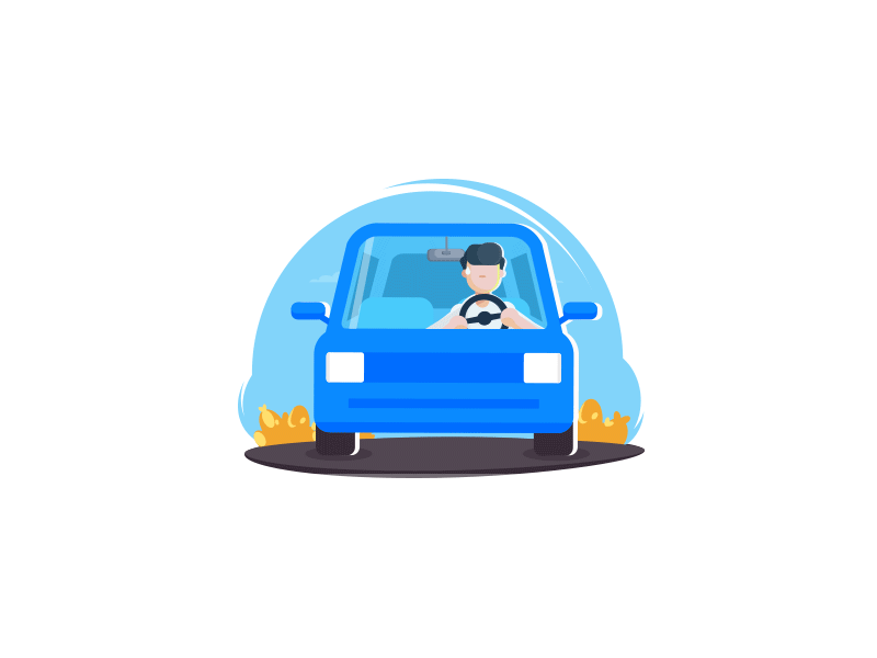 The driver's on his way animation app car default driver icon loading sketch typography ui ux
