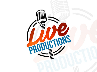 Live Productions Logo 1 design dribbble event film live logo mic microphone music production studio