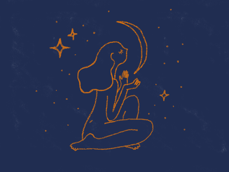 moongirl aftereffects animation gif illustration motion design stars
