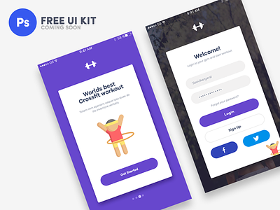 Free Mobile UI Kit (Coming Soon) app color freebie graphic gym icon illustration iphone mobile psd ui kit ux