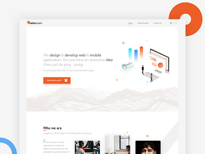 Metawarelabs color creative flat home page landing page ui design ux design website white