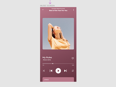 Music app play screen app dailyui design music scree ui ux vector