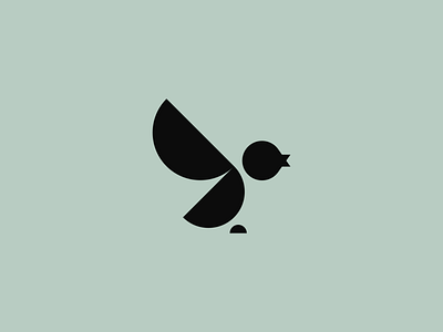 Circle Birdie abstract animal bird logo minimal