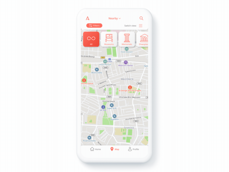 Travel app – Map