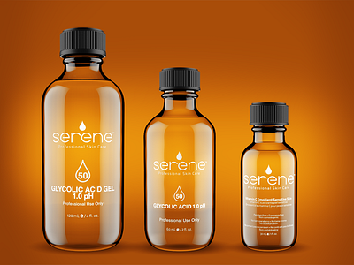 Serene Bottles 3d acid beauty bottles cosmetic glass orange studio