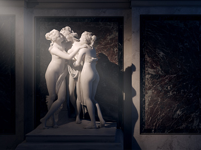 Museum of Fine Arts in Vienna 3d architecture game interior museum render sculpture