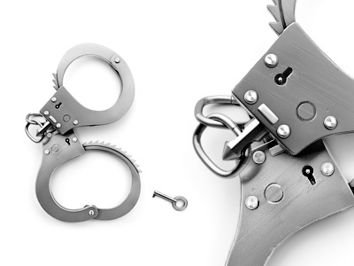 Handcuff 3d g.ua handcuff icon key lock logo metal