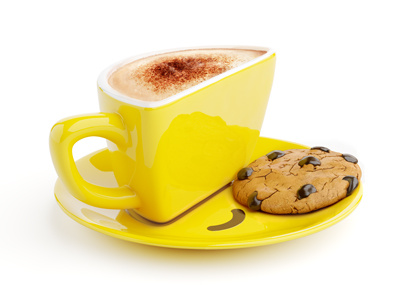 Smilecup With Cookie 3d cappuccino chololate cookie psyho smilecup