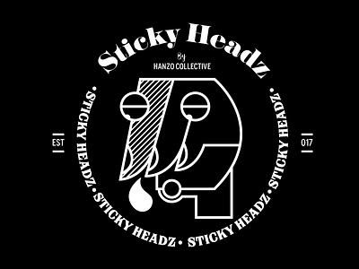 Sticky Headz face head illustration logotype vector art