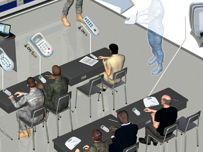 3D Illustration for Brochure 3d brochure classroom clickers cps design infographic people