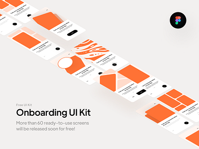 Onboarding UI Kit 🧡 clean colors design minimal mobile mobile design mobile screen on boarding onboarding onboarding screen orange screen splash ui