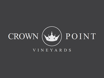 Crown Point Logo (Bottle & Glass Crown) crown emblem logo mark vineyard wine