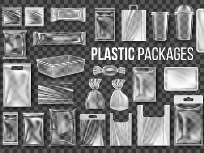 Plastic Packages advertising background bag blank box branding clean clear container cookie design dessert element empty envelope flex foil food fresh packaging