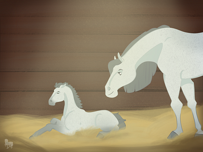 ✨Loving mother✨ art artist cute equine foal horse horseart horses illustration illustrator mom