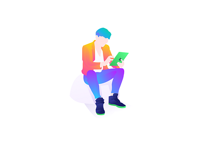H.e.l.l.o character characters debut dribbble hello illustration office work