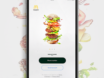 McDonald's Mobile Ordering - Find your restaurant! app design food app hamburger login mc donald restaurant sign up ui ux