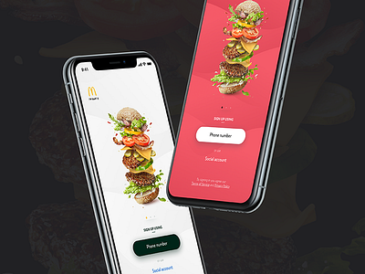 McDonald's Mobile Ordering - Find your restaurant! app design food app hamburger login mc donald restaurant sign up ui ux