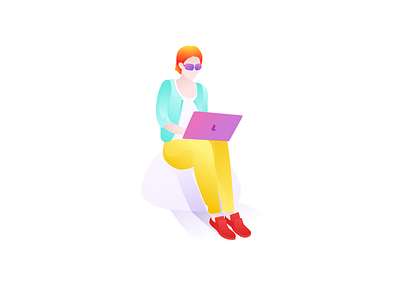 Female illustration character characters dribbble hello illustration office web work