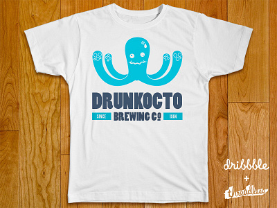 DRUNKOCTO Beer Brewing Company blue contest design drunkocto flat logo tee threadless tshirt