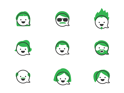 User Avatars for Flock avatar face free funny green icon illustration line user