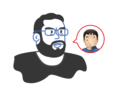 Facepalmin'. All day, erry day. avatar emoji facepalm icon illustration line personal ryan putnam vector