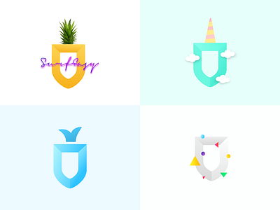 Playful SurfEasy Logos branding design flat illustration logo typography vector