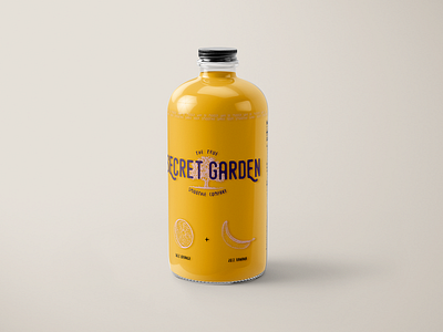 Secret Garden Smoothie Bottle illustration logo package smoothie